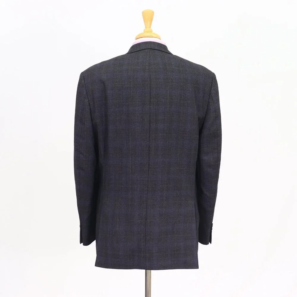 Calvin Klein 44L Gray Blazer Sport Coat Jacket 2-Button Check T412